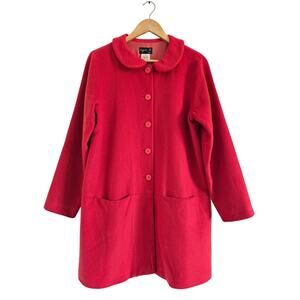 Vintage agnes b Womens 100% Wool Over Coat Red Size 2/ US M Twee Old Money